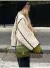 Trenchs de femmes manteaux patchwork bouton veste femmes 2023 mode manches longues avec poche femme automne haute rue épaissir parkas vêtements d'extérieur