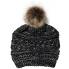 Mulher chapéu de lã senhora inverno quente pom rabo de cavalo gorros de malha moda adulto hip-hop rabo de cavalo chapéu