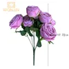 Fleurs décoratives 7 têtes Rose Bouquet de mariée fleur artificielle bricolage mariage arrangement Floral accessoires noël décor à la maison Po accessoires