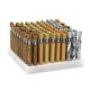 Aluminum Alloy Metal Pipe 78mm Wood Texture Press Pipe Cigarettes Straight Water Transfer Wood Grain Pipe Holder