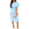 Nya eleganta kontor damer jumpsuits kvinnor kort ärm rompers jumpsuit mode sommar snörning upp breda ben byxor overall bodysuit248v