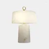 Table Lamps Claassic Oriental Design Dimmable LED Desk Lamp Marble Fabric Acylic Texture Light Luxury Home Decor Appliance