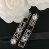 merk luxe letters designer oorbellen stud voor vrouwen bling diamant schijnt kristal parel aretes charme elegante bungelen oorbel oorbellen oorbellen sieraden