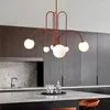 Lustres pós-modernos designer branco leitoso bola de vidro candelabro para cozinha mesa de jantar sala de estar pendurado lâmpada decoração led luminárias