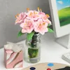 Garden Decorations 2 Pcs Artificial Flower Faux Mini House Miniature Potted Resin Decor Decoration Tiny Bonsai