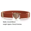 Belts 1Pc Fashion Girls Elastic Heart Buckle Stretch Waist Belt Adjustable Leather Uniform For Teen Kids JeansDresses