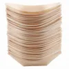 Ensembles de vaisselle 50 pièces Sushi bateau bol en bois vaisselle plats en plastique plats jetables conteneurs de collation assiettes