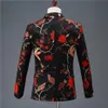 Preto e vermelho vintage masculino impressão blazer elegante jaqueta masculina ternos de baile vinho smoking terno masculino primavera blazer para homem 20111185e