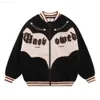 Men's Jackets Tkpa American Vintage Street China-chic Brand Contrast Plush Couple Work Coat Men's and Women's Baseball Jacket