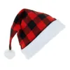 Świąteczna impreza dekoracyjna świąteczna czapka Czerwona Czarna Biała Plush Siatka świąteczna kapelusz