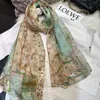 Scarves BYSIFA| Light Green Silk Scarf Ladies Fashion Spring Summer Floral Beach Scarves Shawls Fall Winter Long Scarves Wraps 180*110cm 231027