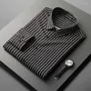 Men's Casual Shirts 2023 Spring And Autumn Style Plus Size Regular Fit Long Sleeve Shirt Thin Non-Iron Business Formal Striped