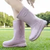 Regenlaarzen Mode Hoge Buis Dames Paltform Regenlaarzen voor Dames Outdoor Waterdichte vaarschoenen Antislip Zomer Damesregenlaarzen 231030