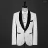 Men's Suits Spring Autumn Jacquard Luxury Groom Wedding Dress Slim Male Dark Pattern Suit 3 Pieces Blazer Sets Jacket Vest Pants