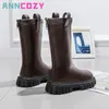 Boots Girls High 2023 Autumn and Spring Leather Shoes Shids S Fashion Mashing Yapaning Princess Catwalksimple Non S 231030