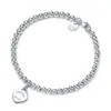 Bracelets de luxe pour femmes Designer Love Love en émail en forme de coeur Répandise de la main Femelle Tiffanjewelry S925 Girl Silver Girl Handchains Bracelet OG5Z