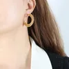 Orecchini a cerchio personalizzati in oro 18 carati argento placcato PVD in acciaio inossidabile Bir Circle perline orecchino per donna impermeabile ipoallerenico