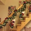 Christmas Decorations 1.8/2.7M Artificial Christmas Fireplace Garland Wreath Pine Tree Ornament Gold/Pink/Blue/Red Year Fireplace Navidad Decor 231027