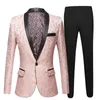 Herrenanzüge Weinrot Schwarz Weiß Rosa Blau Herrenanzug Slim Fit Smoking Benutzerdefinierter Blazer Bräutigam Abschlussball Hochzeitsanzüge (Jacke und Hose)