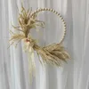 Dekorativa blommor Handgjorda pampas kransar Shabby Chic Wedding Decorated Wall Haning Hoops med trädbevuxna pärlor