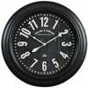 Wall Clocks Co. Black Rawley Clock Farmhouse 아날로그 15.5 x 1.875 in