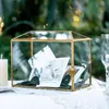 Przykładowe zapasy NCYP Glass Wedding Card Box z gniazdem i zamkiem do recepcji ręcznie robione posty -uchwyt geometryczny litera litera