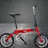 Vélos 14 pouces vélo haute teneur en carbone fer mécanique double frein à disque jante de vélo roues en alliage d'aluminium siège et poignée réglables Q231030