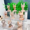 Estatuetas decorativas 5.8cm flor natural ágata desenho animado escultura em cristal artesanato cura energia pedra moda decoração para casa presente 1 peça