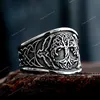 Vintage Viking Tree of Life Pierścień dla mężczyzn Nordycka mitologia stal nierdzewna Yggdrasils Pierścień Moda Amulet Viking Biżuter