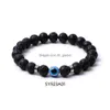 Charm Armbänder Türkisch Blau Evil Eye 8mm Tiger Perlen Handgemachte Elastizität Armband Für Männer Frauen Yoga Reiki Schmuck Drop Deli Dhgarden Dh68K