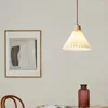 Lámparas colgantes luces plisadas nórdicas lámpara colgante de madera moderna para decoración para sala de estar accesorios de iluminación de cocina dormitorio cabecera hogar