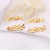 20 stile 18 carati placcato oro di lusso designer doppia lettera orecchino a bottone geometrico moda donna piuma gioielli orecchino gioielli regalo festa di nozze