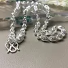 Chaînes Véritable pur 999 chaîne en argent fin 5,5 mm perles de tulipe collier à maillons tête de dragon 31-32g