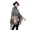 Chales 11 colores mujeres otoño invierno faux cachemira out streetwear largo y grueso poncho chal femenino gran péndulo capa suelta 231027