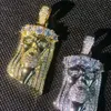 Hot Sale Jesus Pendant 925 Silver Gold Plated Micro Insert med VVS Moissanite Diamond Pendantfor Trend Leader