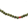 Correntes 3x Olive Green Sândalo Beads Buda Budista Mala Stretch Colar Rosário 29 polegadas