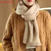 Szalec allsason czysty wełniany dzianin szal damski kaszmirowy szalik biały sweter dla kobiet złożone szal szalik moda moda 231027
