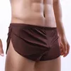 Sous-vêtements pour hommes, sous-vêtements sexy, caleçons Arro, pantalons en soie glacée, malles pour la maison, vêtements de nuit gay, culotte à bord rond