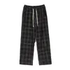 Calças masculinas xadrez casual solto em linha reta veludo sweatpants homem moda streetwear primavera hip hop calças 231027