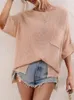 Damenpullover Koreanischer Stil Strickwaren Pullover Frauen 2023 Sommer Herbst Oversize Solide Kurzarm Strickpullover Mode Streetwear