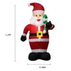 Juldekorationer Uppblåsbara jultomten Toys 1.2m LED -upplysta Merry Christmas Outdoor Party Supplies Juldekoration Trädgårdsarrangemang 231027