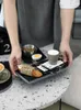 Plates Marble Board Tray Black U Shape Chopping Block 12cm/20cm Coffee Service Plate Home Decoration Dessert Pography Tools