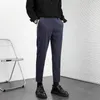 Men's Jeans Corduroy Pants Straight Tube High-end 9-point Casual Suit Korean Version Trendy Handsome Slim Fitting