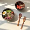 Decorative Figurines INS Wind Coconut Bowl Pure Natural Big Belly Small Dessert Yogurt Household Salad