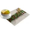 Tapetes de mesa Árvore de Natal Agulhas de Pinheiro Doce Arco Tapete Feriado Cozinha Jantar Decoração Placemat Festa de Casamento Guardanapo