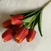 Flores decorativas mini mão artificial hidratante tulipa único 7 falso festa de casamento decoração para casa