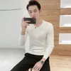 Men's Sweaters Autumn Men's Sexy V-Neck Sweaters Pullover Male Solid Color Slim Fit Black Gray Sweater Tops Knitted Pullovers S-2XL 231030