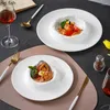 Pratos de cerâmica jantar sopa bacias lanche sobremesa prato criativo casa redonda talheres pratos frios placa macarrão itens
