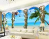 Wallpapers 3d Wallpaper For Room Roman Column Sea View Background Wall Po Living Style