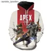 Herren-Kapuzenpullover, Sweatshirts, Herren-Kapuzenpullover, Sweatshirts, 2023, neueste 3D-gedruckte Spiel-Apex-Legenden-Kapuzenpullover, Sweatshirts, Herren-Kapuzenpullover, Spiel, langärmelig, Herbst und Winter, Übergröße